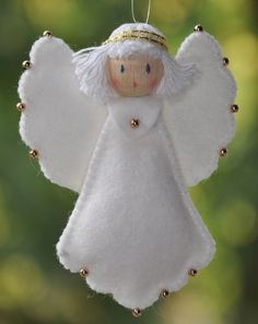 Felt Angel Ornaments Free Pattern, Felt Angels Christmas, Angel Ornaments To Make, Christmas Angels To Make, Felt Angel Ornaments, Felt Christmas Crafts, Christmas Felt Crafts, Felt Angels, Angel Christmas Ornaments