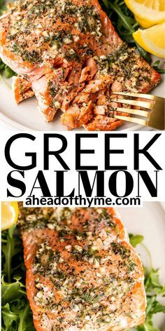 Greek Salmon, Mediterranean Recipes Healthy, Mediterranean Salmon, Mediterranean Diet Recipes Dinners, Mediterranean Flavors, Oven Baked Salmon, Dinner Rotation, Easy Mediterranean Diet Recipes, Weekly Meals