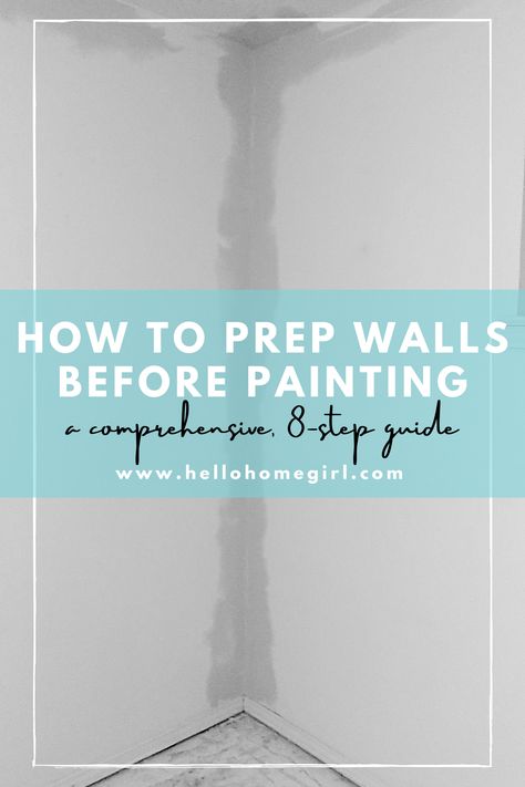 Sanding A Wall Before Painting, Prep For Painting Walls, How To Prep For Painting Walls, How To Prep Walls Before Painting, How To Prep Walls For Painting, Painting Prep For Walls, How To Clean Walls Before Painting, Priming Walls Before Painting, Wall Prep Before Painting