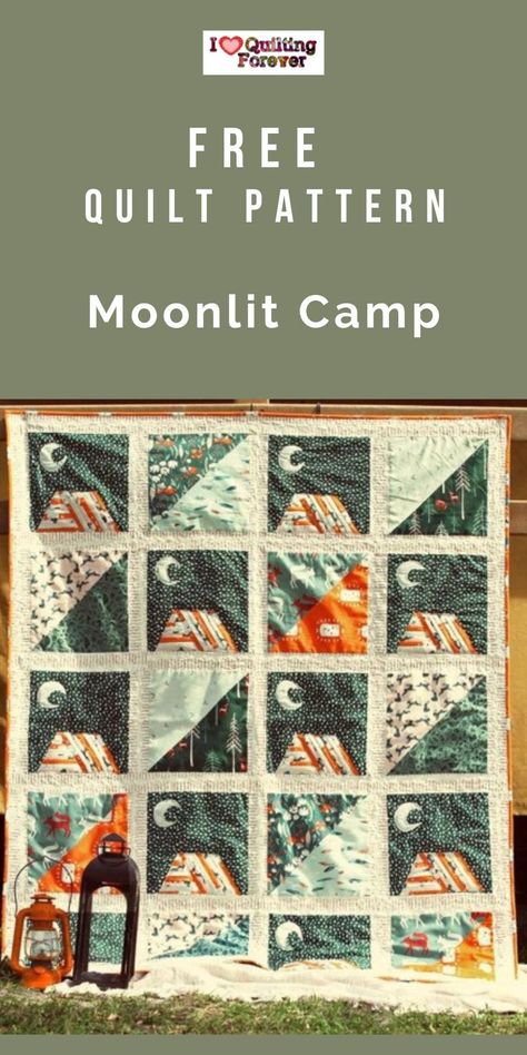 Adventure Quilt Pattern, Camp Quilt Patterns, Wilderness Quilt Patterns Free, Camping Quilt Blocks Free Pattern, Camping Themed Quilts, Camping Quilt Patterns Free, Camping Quilt Ideas, Camper Quilt Patterns Free, Outdoorsy Quilt