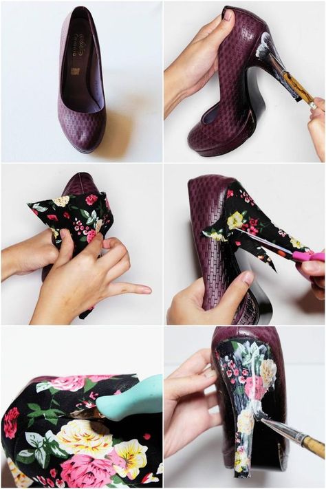 You don't have to buy a new pair of shoes to look good. Cos you can always transform your old pair of heels to something new, read on to learn how! Decorated High Heels, Diy Heels Makeover, Diy Shoes Heels, Diy High Heels, Upcycle Shoes, Indian Sandals, Diy Heels, Shoe Hacks, Shoe Refashion