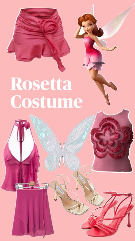 halloween, costume, tinker bell Wind Club Halloween Costume, Tinkbell Fairies Costume, Sprite Halloween Costume, Rosetta Fairy Costume Ideas, Tinker Bell Characters Costume, Rosetta Halloween Costume, Tinker Bell Fairies Costumes, Pixie Hallow Costumes, Pink Halloween Costume Ideas