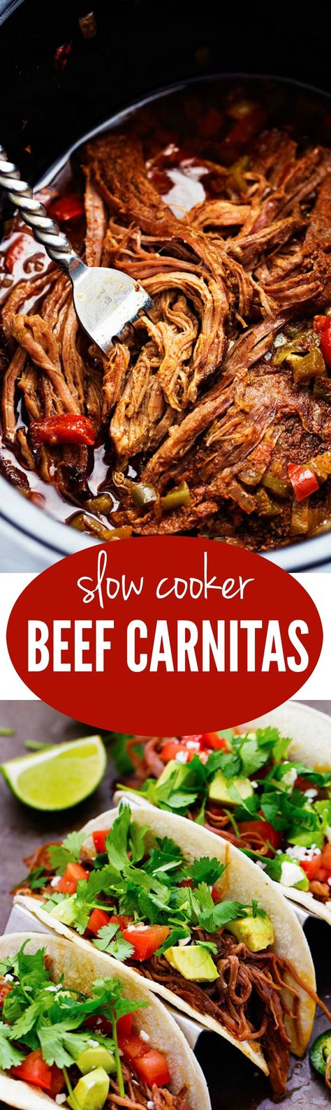 Flank steak that is rubbed in spices and slow cooks with peppers, jalapeño, and onions all day to tender and juicy perfection! This recipe is easy and will become a family favorite! Slow Cooker Beef Carnitas, Beef Carnitas, Skirt Steak, Crock Pot Slow Cooker, Flank Steak, Carne Asada, Crock Pot Cooking, Slow Cooker Beef, Beef Dishes