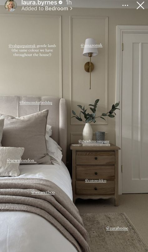 Panelling Above Bed, Natural Bedroom Panelling, Cosy Spare Bedroom, Green Bedroom Dark Furniture, Panelled Walls Bedroom Beige, Bedroom Panelling Wall Lights, Olive Bedroom Panelling, Picture Frame Paneling Bedroom, High Panelling Bedroom