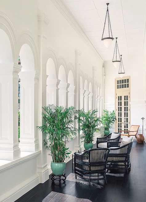 Inside Singapore's famous Raffles hotel - Vogue Australia Singapore Colonial Style, British Colonial Interiors, Colonial Style Interior, Raffles Hotel Singapore, Colonial Interior Design, Raffles Hotel, British Colonial Decor, Colonial Interior, Colonial Style Homes