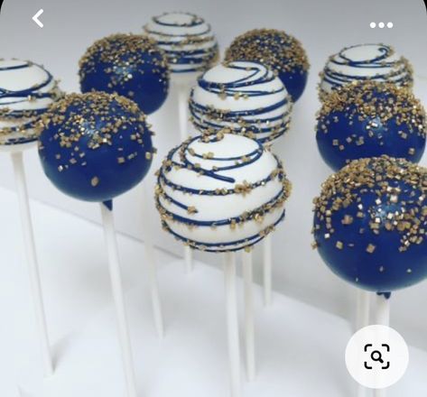 Navy Cake Pops, Navy Cake, Gold Cake Pops, Blue Cake Pops, Savory Cakes, First Communion Cake, Royal Baby Showers, Sweet 16 Cakes, Space Birthday Party