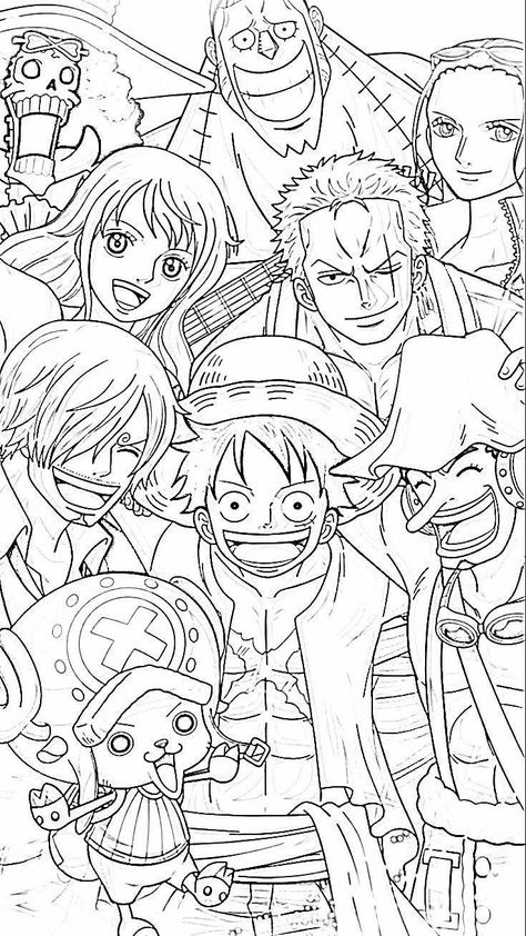 One Piece Coloring Pages, Manga Coloring Book, Anime Lineart, One Piece Cartoon, Best Anime Drawings, Anime Drawing Books, One Piece Drawing, Manga Anime One Piece, Coloring Book Art