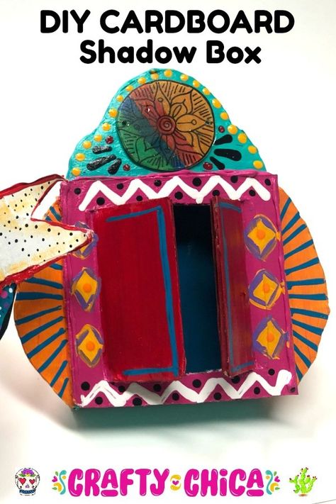 Cardboard Crafts: DIY Shadow Box - The Crafty Chica! Crafts, Latinx art, creative motivation