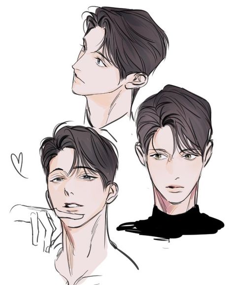 Facial Expressions Drawing, Animation Art Sketches, Front Face, Undertale Drawings, Face Reference, Korean Art, Cool Sketches, Digital Art Anime, Character Design Male