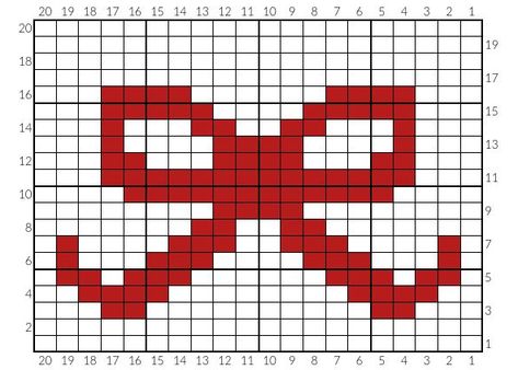 Cherry Grid Pattern, Bow Alpha Pattern, Bow Pixel Grid, Pixel Grids For Crochet, Coquette Pixel Art, Bow Pixel Art, Alpha Patterns Easy, Crochet Alpha Patterns, Red Pixel Art