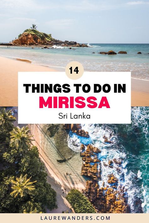 The best things to do and best places to visit in Mirissa, on the South coast of Sri Lanka. Instagramable Places, Mirissa Sri Lanka, Asia Places, Sri Lanka Travel, Turtle Bay, Secret Beach, Tree Hill, Coconut Tree, Whale Watching