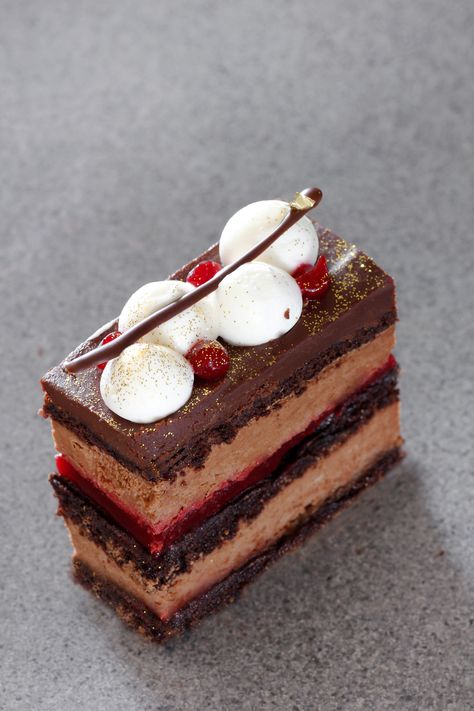 Entremet Cake Recipe, Raspberry Entremet, Entremet Cake, Cake Recipe Chocolate, Fancy Chocolate, Raspberry Jelly, Opera Cake, Dark Chocolate Mousse, Chocolate Raspberry Cake