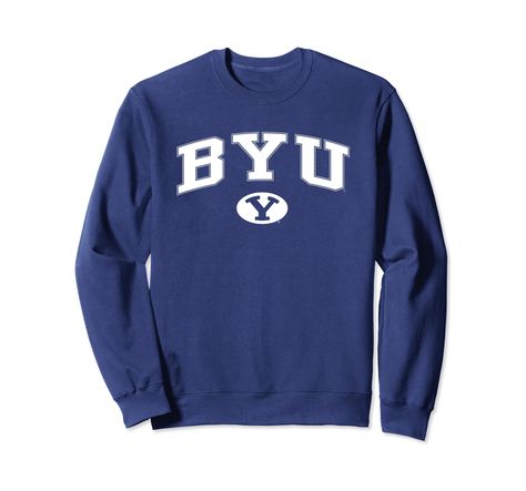 PRICES MAY VARY. Officially Licensed Brigham Young University apparel. Show your support for the Cougars with this BYU logo apparel! The soft material and digitally printed logo make this a great addition to any BYU Cougars apparel collection! Go Cougars! Wear this fan favorite BYU Cougars apparel to the big game or just hanging out around the house. The unique logo done in vibrant colors will let everyone know your affiliation with BYU! 8.5 oz, Classic fit, Twill-taped neck University Apparel, Byu Cougars, Best Ski Resorts, Navy Sweatshirt, University Of Connecticut, West Virginia Mountaineer, Auburn University, Vintage Ski, Clothing Logo