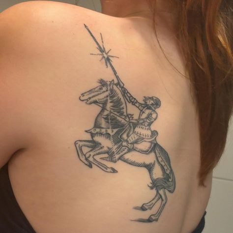 UM⁉️ wdym? there’s no doubt about it‼️ - - - (there’s also a joke in there if you think really hard) Female Knight Tattoo, Knight On Horseback, Upper Thigh Tattoos, Medieval Tattoo, Knight Tattoo, Princess Tattoo, Medieval Woman, Horse Tattoo, Female Knight