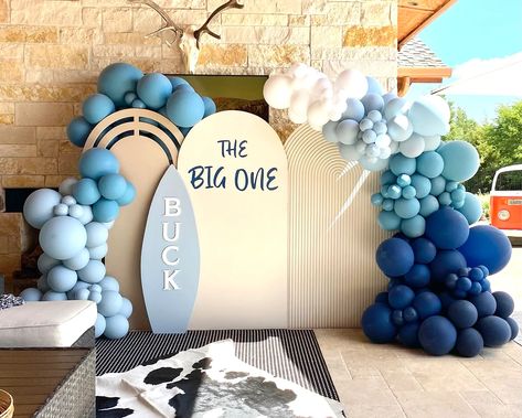 The Big One Birthday Backdrop, The Big One Centerpiece, The Big One Backdrop, The Big One Balloon Arch, Surf Birthday Party, Surf Birthday, Boys First Birthday Party Ideas, Birthday Party Treats, Beach Birthday Party