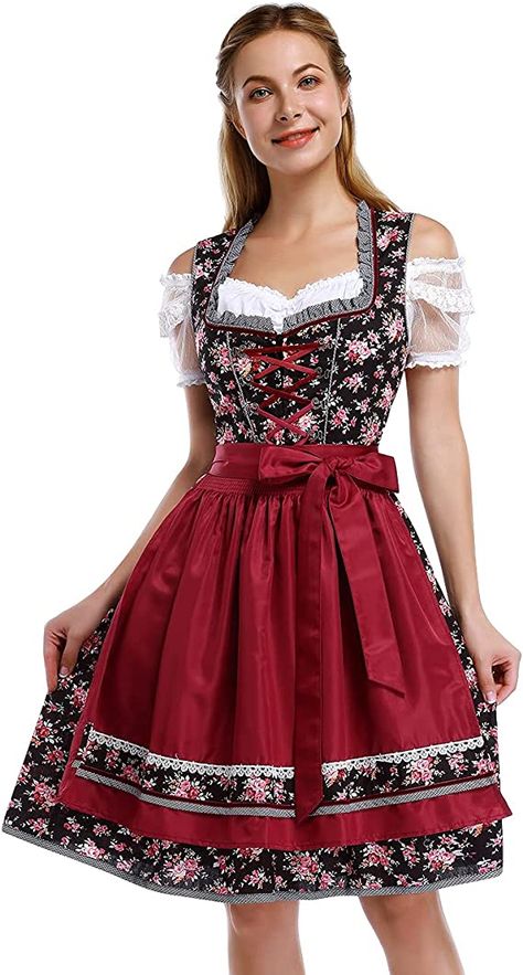 Octoberfest Outfits Women, Octoberfest Outfits, Octoberfest Costume, Traditional German Clothing, German Dirndl Dress, Dirndl Dress Oktoberfest, Oktoberfest Woman, German Dress Dirndl, Oktoberfest Dress