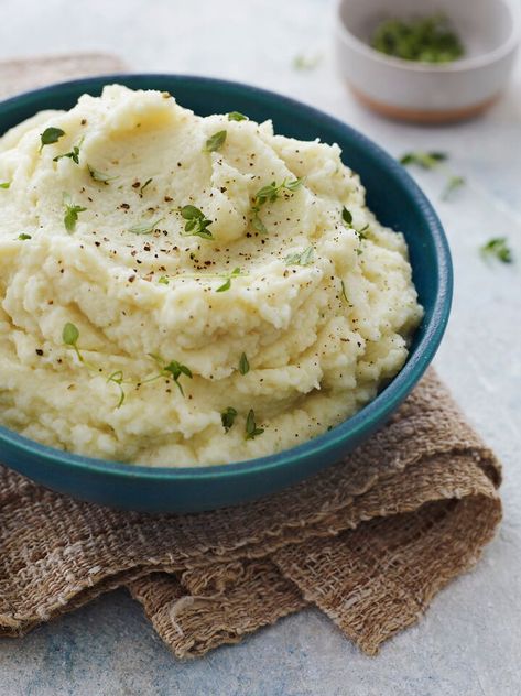 Cauliflower Purée with Thyme - Once Upon a Chef Celeriac Mash, Celery Root Puree, Mashed Cauliflower Recipe, Once Upon A Chef, Cauliflower Mashed Potatoes, Cauliflower Puree, Herb Stuffing, Celery Root, Passover Recipes