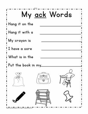 ack Word Family Sentences Ack Word Family Worksheet, Family Teaching Ideas, Christmas Math Worksheets Kindergarten, Cvc Worksheets Kindergarten, Phonics Cvc Words, Kindergarten Word Families, Ccvc Words, Kindergarten Math Worksheets Addition, Cvcc Words