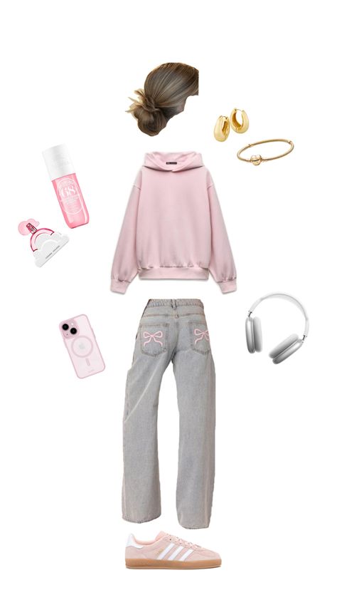 Hoodie : zara, pants : edikted, shoes : adidas Zara Tracksuit, Hoodie Zara, Clean Girl Outfit, Adidas Hoodie, Hoodie Outfit, Shoes Adidas, Cute Everyday Outfits, Clean Girl, Zara Pants