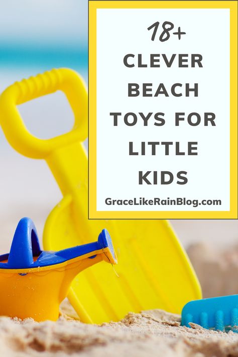 Clever Beach Toys for Little Kids includes some great ideas for your family. The beach does not have to be a stressful place when you have young children. Let them enjoy the sand and surf while you relax by packing a few of these smart beach toys in your bag. Perfect Beach Toys for Toddlers | Toddler Beach Toys | What beach toys do need | gulf shores beach toys | sand toys for the beach | Toddler sand toys for the beach | What to do at the beach with young kids | beach vacation ideas with kids Beach Toys For Toddlers, Beach Fun Ideas For Kids, Beach Must Haves For Kids, Toddler Beach Activities, Beach Vacation Ideas, Beach Toys For Kids, To Do At The Beach, Kids Beach Bag, Kids Beach Toys