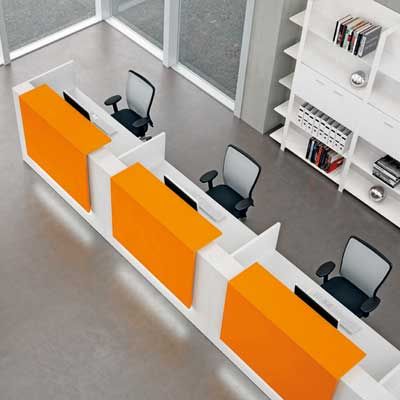 Reception Desks - Contemporary and Modern Office Furniture Contemporary Office Reception, Modern Reception Desk Design, Modern Office Reception, Bank Interior Design, Modern Office Furniture Design, Studio In Casa, Reception Desk Office Furniture, Cubicle Design, Contemporary Office Furniture