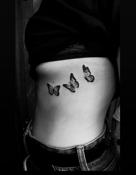 Tattoos Between Breast, Unique Tattoos Black Women, Ribcage Tattoo, Tasteful Tattoos, Back Of Shoulder Tattoo, Personal Transformation, Butterfly Tattoo Designs, Time Tattoos, Symbolic Tattoos