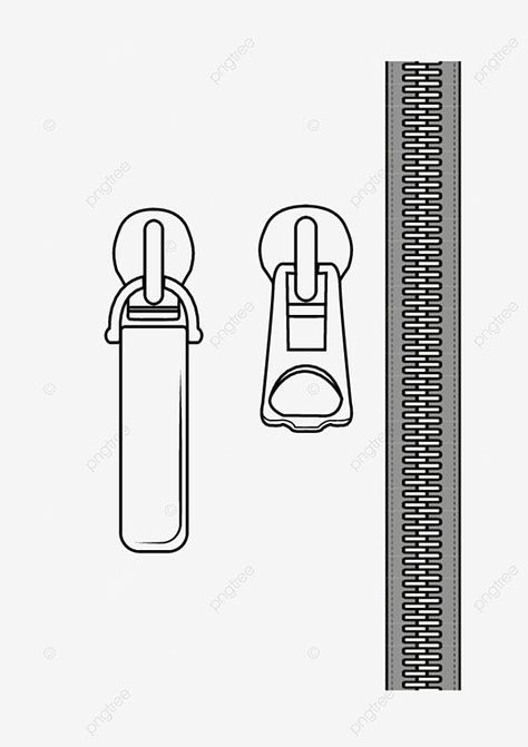 Zipper Flat Sketch, Zipper Technical Drawing, Zipper Illustration, Zipper Drawing, Technical Flats, Technical Sketch, Fashion Sketch Template, Office Graphics, Detail Couture