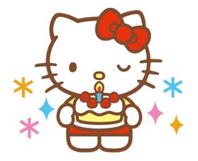 New Hello Kitty stickers are finally here! Use them every day to share with friends and make conversations even more fun! Hello Kitty Cumpleaños, Sticker Hello Kitty, Hello Kitty Happy, Birthday Hello Kitty, Birthday Kitty, Hello Kitty Imagenes, Charmmy Kitty, Hello Kitty Images, Hello Kitty Characters