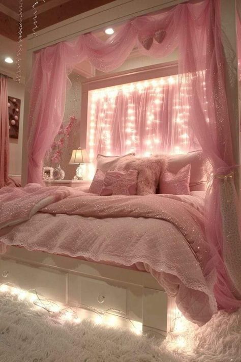 Dream Bedroom Inspiration, Luxury Room Bedroom, Pink Bedroom Decor, Pink Room Decor, Classy Bedroom, Dream Apartment Decor, Room Redesign, Girly Room, Redecorate Bedroom