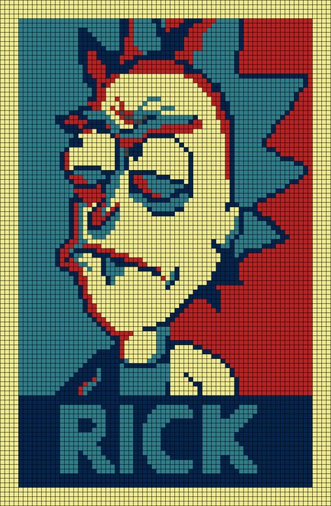 Rick And Morty Cross Stitch Patterns, Bobs Burgers Alpha Pattern, Rick And Morty Pixel Art Grid, Rick And Morty Alpha Pattern, Trippy Alpha Pattern, Alpha Patterns Marvel, 8 Bit Pixel Art Pattern, Rick And Morty Pixel Art, Rick And Morty Tapestry