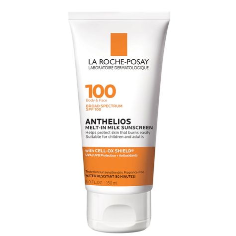 La Roche-Posay Anthelios Melt-in Milk Body and Face Sunscreen Lotion Broad Spectrum SPF 100 (Various Sizes) - Dermstore La Roche Posay Tinted Sunscreen, La Roche Posay Sunscreen For Oily Skin, La Roche Posay Sunscreen Stick, La Roche-posay Anthelios Melt-in Milk Sunscreen Spf 60, La Roche Posay Spf Moisturizer, La Roche Posay Sunscreen, Hair Care Tools, Skin Care Shopping, Body Sunscreen