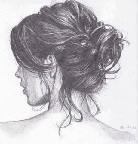 . Easy Pencil Drawings, 얼굴 드로잉, Hair Sketch, 얼굴 그리기, Pencil Drawings Easy, How To Draw Anime Hair, 수채화 그림, Anime Hair, Hair Bun