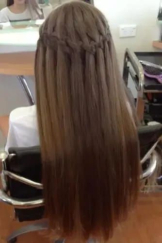 15 Best and Latest Waterfall Braid Hairstyles Straight Prom Hair, Straight Thick Hair, Waterfall Braid Hairstyle, Waterfall Hairstyle, Waterfall Braids, Braided Prom Hair, Braided Hairstyle, Waterfall Braid, Hair Images