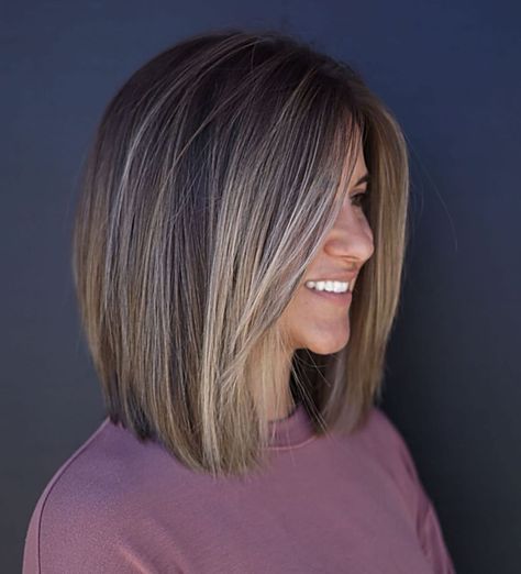 22 Stunning Long Bob Hairstyles | StylesRant Bob Straight Hairstyles, Long Bob Straight, Longbob Hair, Bob Straight, Long Bobs, Shaggy Bob, Bob Hairstyles For Thick, Medium Bob Hairstyles, Growing Out Short Hair Styles