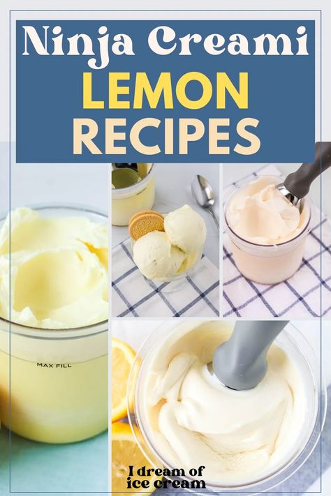 Ninja Creami Lemon Italian Ice, Easy Lemon Recipes, Lemon Custard Ice Cream, Limoncello Ice Cream, Lemon Dessert Recipes Easy, Lemon Ice Cream Recipe, Ninja Ice Cream Recipe, Protein Ice Cream Recipe, Ninja Ice Cream