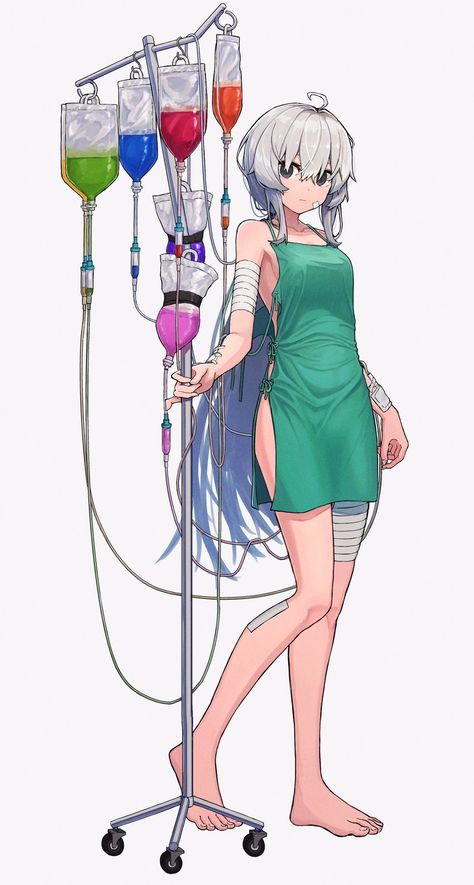 Medical Character Design, Patient Character Design, Patient Drawing, Base Anime, Art 101, Characters Inspiration Drawing, Yami Kawaii, Chinese Art Girl, Arte Inspo