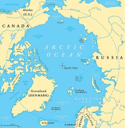 The Marginal Seas Of The Arctic Ocean - WorldAtlas Svalbard Norway, Gulf Of Alaska, Bering Strait, Sea Map, Bear Island, Baffin Island, Sea Queen, Victoria Island, Arctic Sea