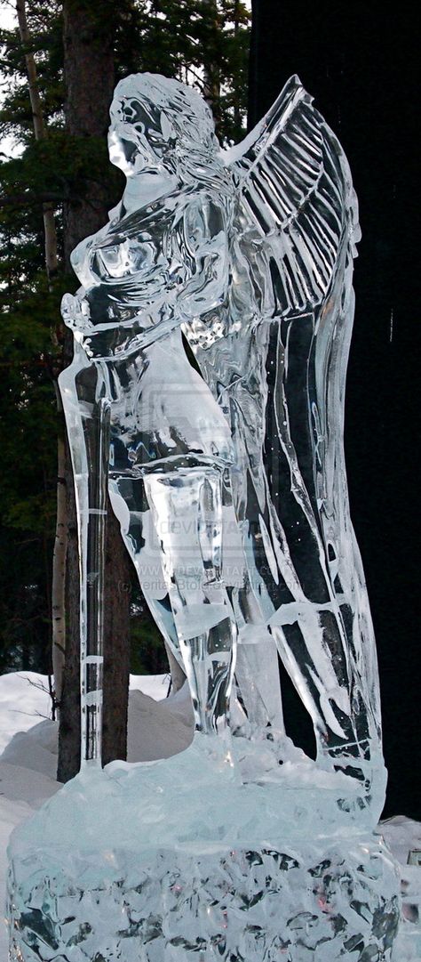 Ice Statue Aesthetic, Ice Statue, Beauxbatons Aesthetic, Angle Statue, Ice Forest, Ice Dress, Glass Statue, Winter Court, Shrinking Violet