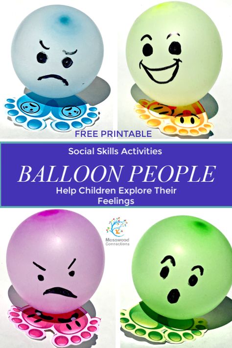 Balloon People, Emotions Preschool, Feelings Activities, Emotions Activities, Social Emotional Activities, Social Skills Activities, Counseling Activities, Social Development, Emotional Skills