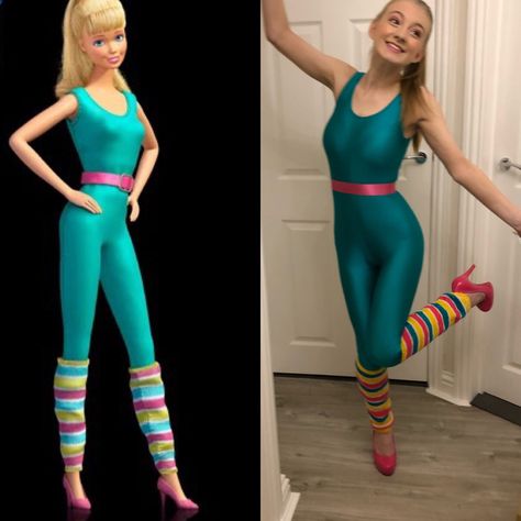 Toy Story Barbie Costume Pixar Costume Ideas, Barbie Costume Toy Story, Barbie Toy Story Costume, Barbie From Toy Story, Toy Story Barbie Costume, Toy Story Fancy Dress, Toy Story Diy, Toy Story Outfit, Barbie Costume Ideas