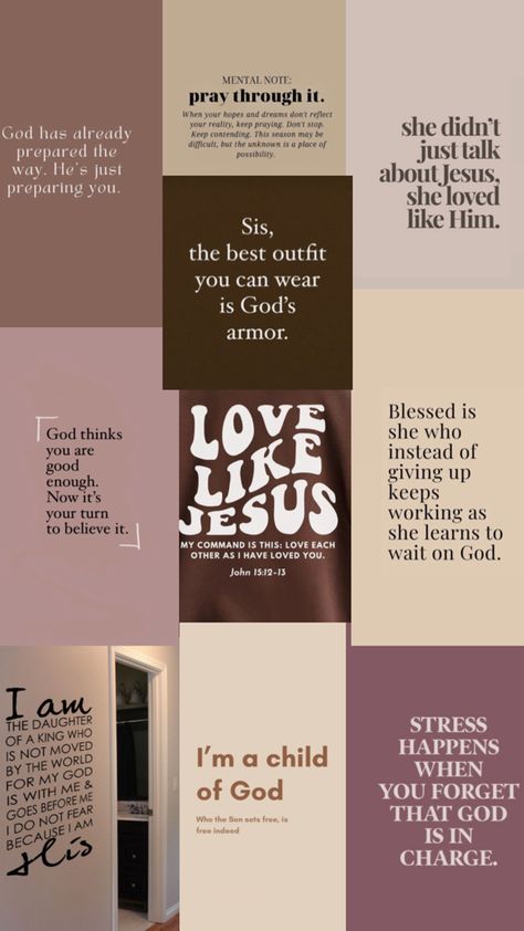 Brown Aesthetic Wallpaper for Homescreen with Scripture and Affirmations Quotes Brown Aesthetic, Brown Aesthetic Homescreen, Christian Girl Wallpaper, Bible Verse Wallpaper Iphone, Brown Aesthetic Wallpaper, Bible Quotes Background, Christian Iphone Wallpaper, Quote Collage, Wallpaper Bible