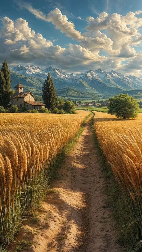 Grain Painting, Scenery Photography, Landscape Photography Nature, Pretty Landscapes, Landscape Illustration, Alam Yang Indah, Beautiful Nature Pictures, Landscape Wallpaper, Nature Aesthetic