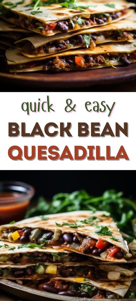 An appetizing black bean quesadilla cut into slices, showcasing its cheesy, flavorful filling. This easy and quick recipe is perfect for busy weeknights. #BlackBeanQuesadilla #QuickRecipes #EasyMeals Bean Quesadilla Recipes, Black Bean Quesadilla Recipes, Bean Quesadilla, Black Bean Quesadilla, Quesadilla Recipes Easy, Breakfast Quesadilla, Quesadilla Recipe, Quesadilla Recipes, Cheap Dinners