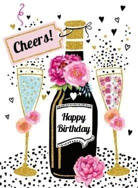 Happy Birthday Bottle of Wine with Cheers! tag - Original Compilation by lechezz Happy Birthday Drinks, Happy Birthday Wine, Happy Anniversary Wishes, Birthday Greetings Friend, Happy Birthday Art, Happy Birthday Greetings Friends, Happy Birthday Friend, Happy Birthday Wishes Images, Birthday Cheers