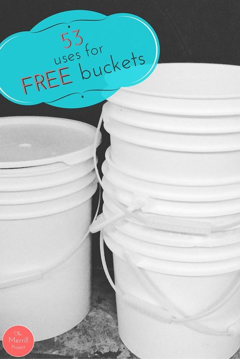 53 uses for FREE buckets! I LOVE 5 gallon buckets, well I THOUGHT I did until I found how how expensive they were. Then I found out how I could get FREE buckets Bucket Diy Projects, Paint Bucket Ideas, Bucket Crafts, Food Grade Buckets, Five Gallon Bucket, 5 Gallon Buckets, Bucket Ideas, Bucket Gardening, Easter Buckets