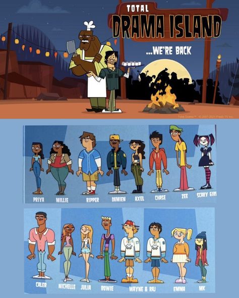 Total Drama 2023, Total Drama Island 2023, Hulk Character, Character Types, Drama Total, Movie Studio, Cartoon Character Pictures, Total Drama Island, Science Fiction Tv