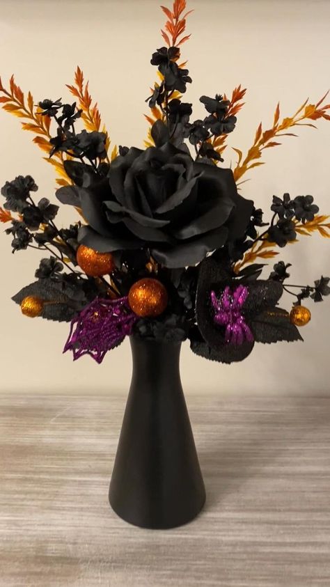 Halloween Centerpiece, Halloween Decor, Witch Decor, Black Flowers, Halloween Farmhous… | Halloween centerpiece, Halloween decorations, Halloween crafts decorations Halloween Town Decorations, Halloween Decor Witch, Halloween Decorations Apartment, Table Halloween, Halloween Decorations Outdoor, Halloween Baby Shower Theme, Halloween Themed Wedding, Halloween Centerpiece, Halloween Crafts Decorations