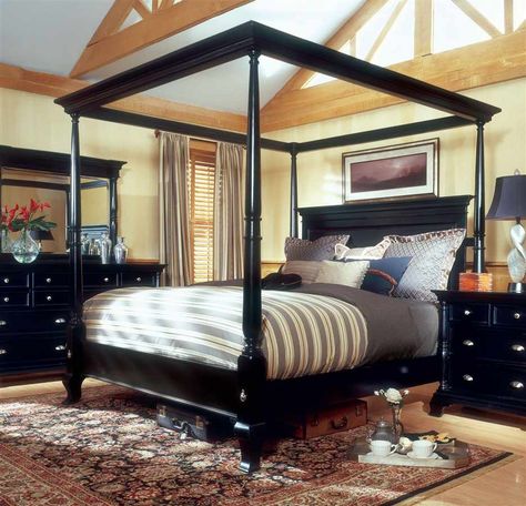 Canopy bed.. Black Bedroom Furniture Set, Black Canopy Beds, King Size Canopy Bed, Cheap Bed Frame, Canopy Bedroom Sets, Beautiful Bedroom Furniture, King Poster Bed, Wood Canopy Bed, Canopy Bed Frame