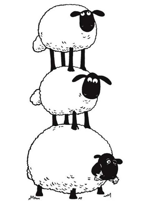 The Flock Make Sheep Stack In Shaun The Sheep Coloring Page : Color Luna Shaun The Sheep Coloring Pages, Shaun The Sheep Drawing, Cute Sheep Art, Cute Sheep Cartoon, Sheep Outline, Moana Sketches, Sheep Tattoo, Sheep Drawing, Sheep Cartoon