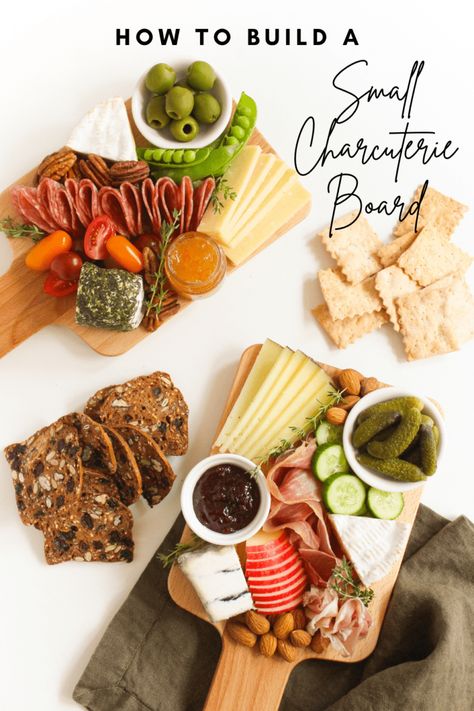 Simple Small Charcuterie Board - fANNEtastic food Small Simple Charcuterie Board, Small Cheese Board Ideas, Simple Charcuterie Board Ideas, Small Charcuterie Board Ideas, Simple Cheese Board, Hummus Healthy, Small Charcuterie Board, Cheese Board Easy, Mini Cheese Boards